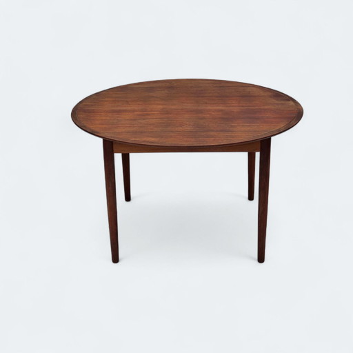 1960s Danish Foldable Dining Round Table, Teak Wood, Original Condition