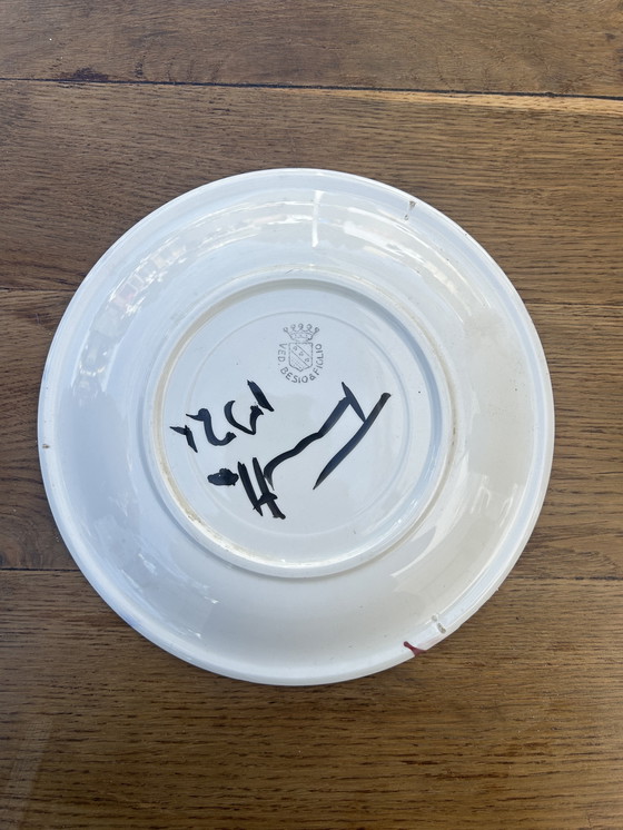 Image 1 of Handbemalter Teller im kubistischen Stil