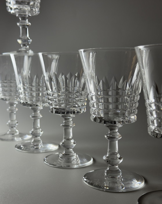 Image 1 of Val Saint Lambert “Service Esneux” set van 6 handgeslepen kristallen glazen - Art Deco