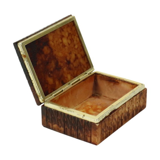 Image 1 of Scatola per fumatori vintage in alabastro arancione