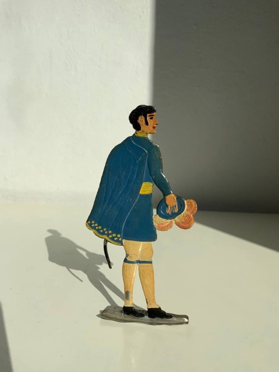 Image 1 of Vintage Duitse platte tinnen figuur (Zinnfigur) - "Neue Mode"-serie - hoveling/diplomaat