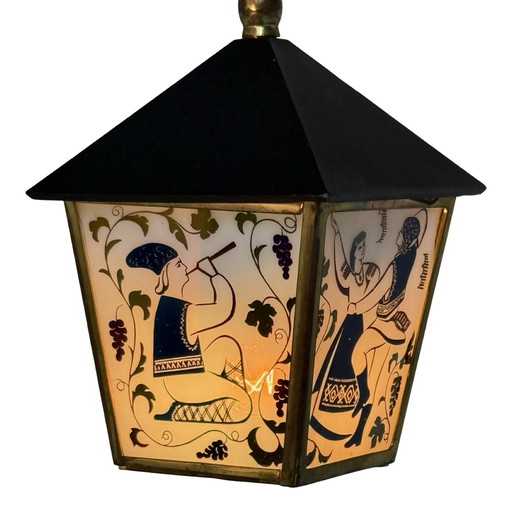 Vintage table lamp in Art Deco Style - Stained glass shade and decorative base - Ca. 1960’s - Ukraine - Available as set