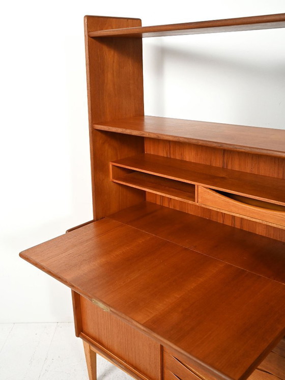 Image 1 of Credenza in teak con libreria integrata di Brantorps
