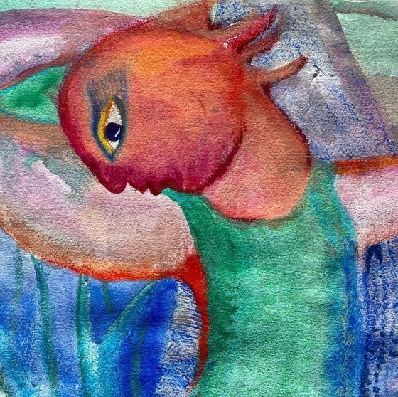 Image 1 of Tableau expressionniste et érotique de N.Boéri Véfour. France années 2000