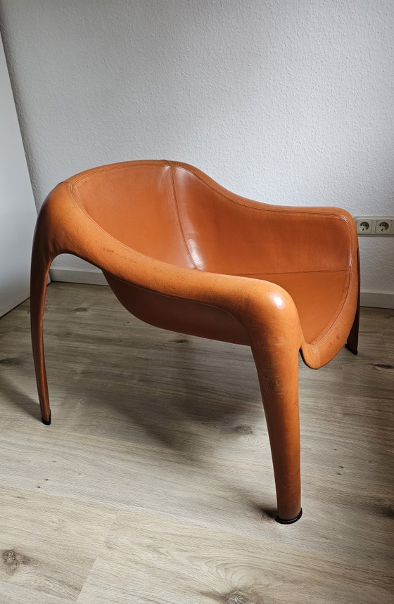 Uiterst zeldzaam: Sergio Mazza Space Age Fiberglass Lounge Chair – Volledig lederen uitvoering (jaren 60/70) (photo 12 of 15)