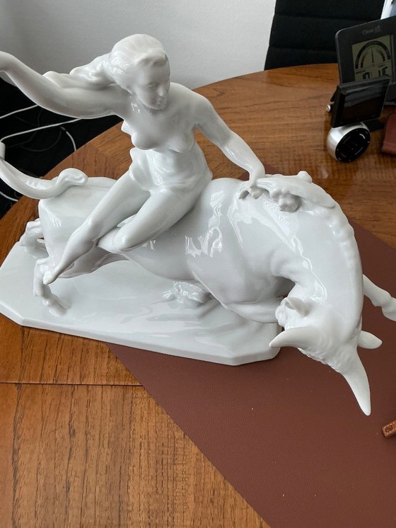 Image 1 of >>> Donna sul toro (Herend) RARA ❗️statua di grandi dimensioni <<