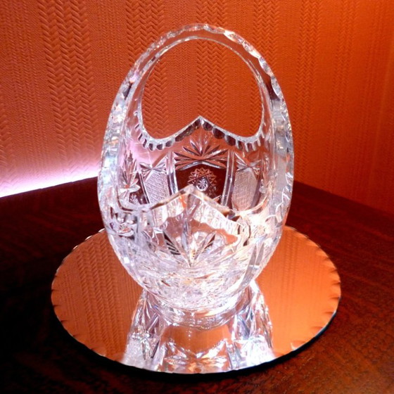 Korb aus Böhmischem Kristall 1,4 Kg – Dekorative Objekte, Crystal (photo 3 of 5)