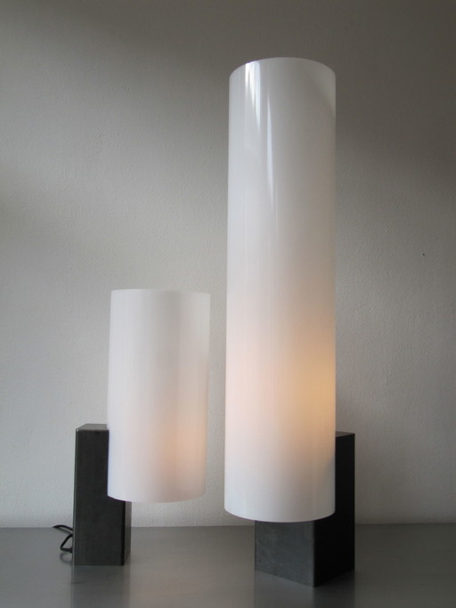 2x Moderen tafellamp metaal