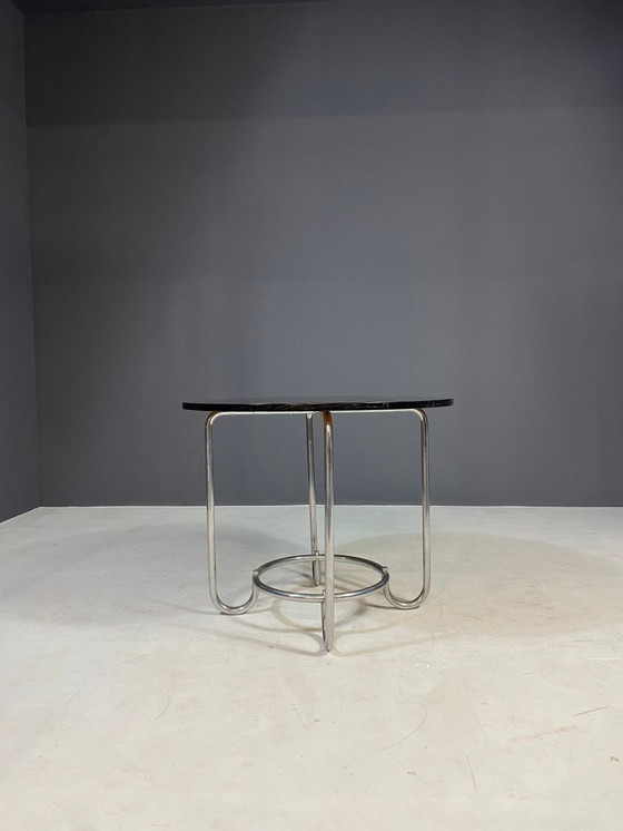 Image 1 of Tavolino rotondo Bauhaus di Robert Slezák, Cecoslovacchia, anni '30