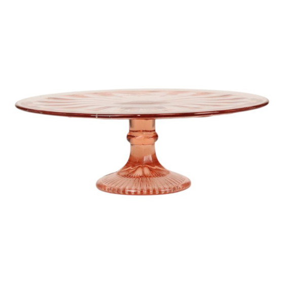 Roze Art Deco Taartschotel Gebak Schaal Depression Glass – Tafelaccessoires (photo 2 of 13)