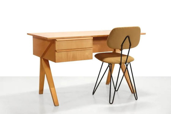 Model SM01 chair by Cees Braakman for Pastoe – Dining chairs, Wool, Metal, Modern (photo 6 of 7)