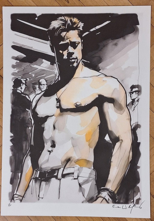 Fight Club - Brad Pitt - Watercolor Edition by Emma Wildfang