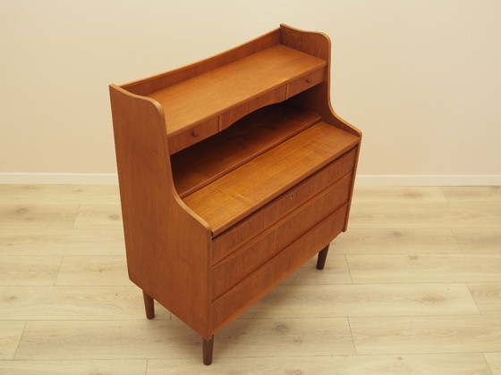 Danish Teak Secretary Desk with Hutch and Pull-Out Writing Surface, 1970s – Storage cabinet, Wood (photo 8 of 17)