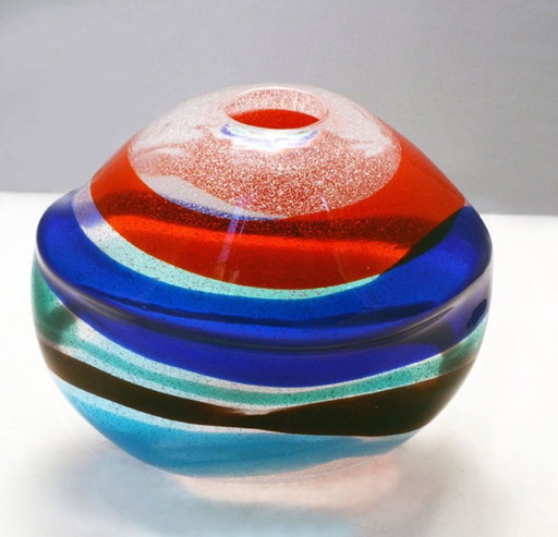 Fulvio Bianconi a fasce vase by Cenedese Murano, 1960s