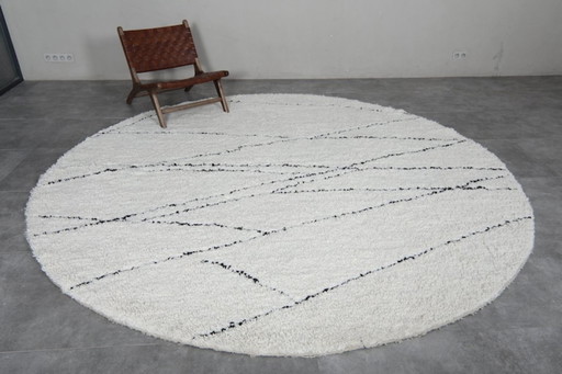 Handmade Moroccan Round rug - 200cm - beni ourain - custom round rug - wool circle rug - custom round carpet