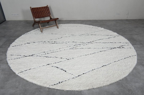 Image 1 of Handmade Moroccan Round rug - 200cm - beni ourain - custom round rug - wool circle rug - custom round carpet