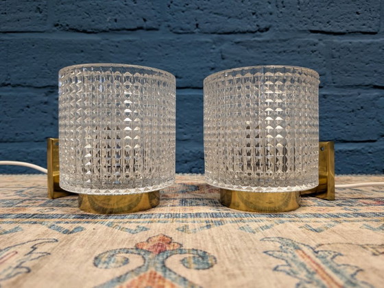 Image 1 of 2 lampade da parete vintage, Carl Fagerlund per Orrefors, anni '60