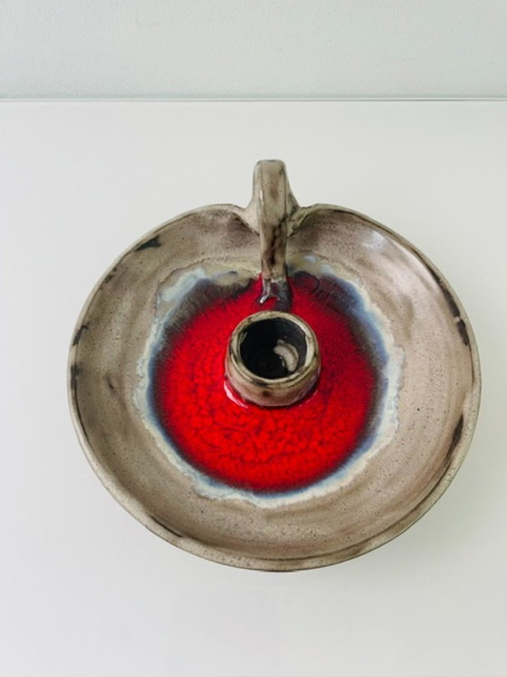 Image 1 of Vintage retro blaker met rood lava glazuur