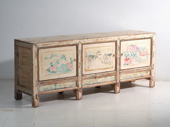 Credenza antica dipinta in legno di pino – Cina, circa 1930 – Credenze, Brass (photo 8 of 40)