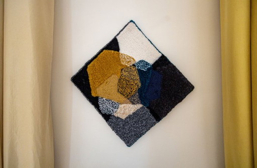 Hexagons, Hand-Tufted Painting 70x70