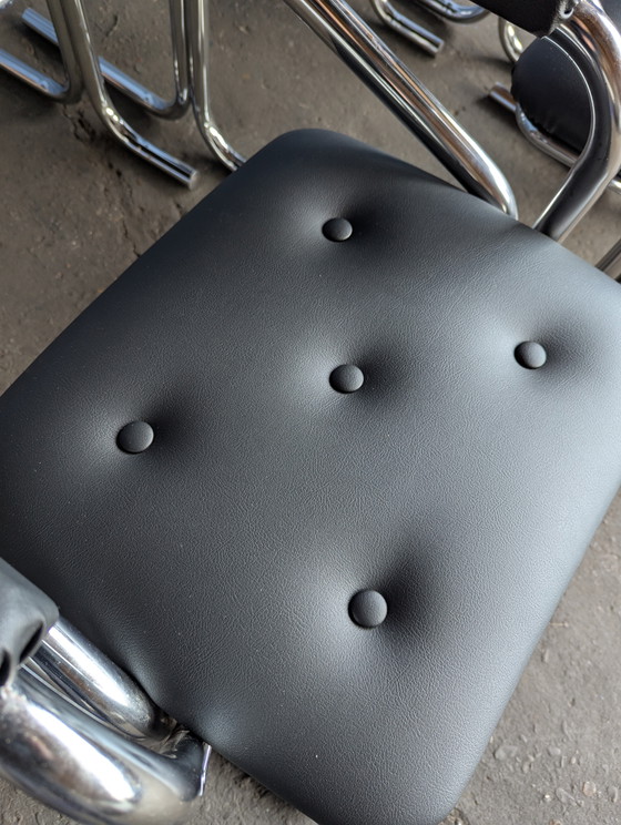 Image 1 of 6 chaises vintage à structure tubulaire Jerry Johnson