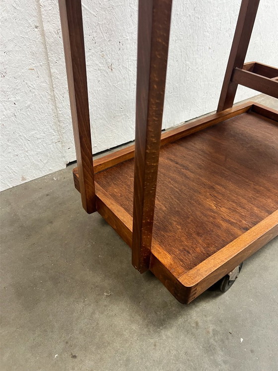 Vintage Wooden Trolley / Bar Cart, Amsterdam School (photo 7 of 21)