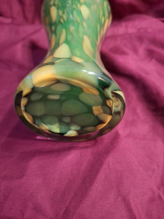 Image 1 of Mid-Century Modern Cased Spatter Glass Vase – Chribska Style (15cm)