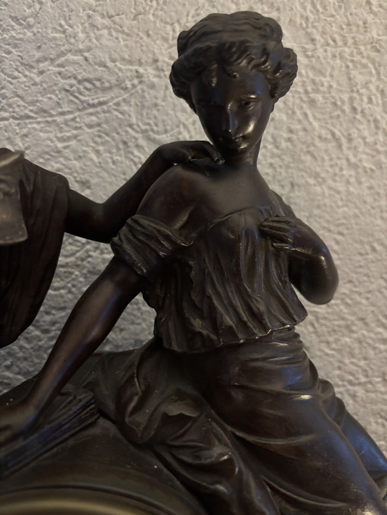Image 1 of Antieke Franse pendule, een tafelklok
