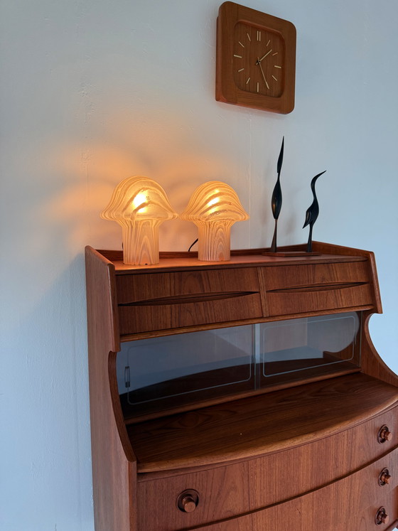 Image 1 of 2x vintage zebra mushroom table lamp, Peill & Putzler ‘70