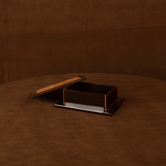 Portagioie italiano in Lucite fumé e sughero naturale, 1970 – Oggetti decorativi, Cork, Italian Design (photo 14 of 17)