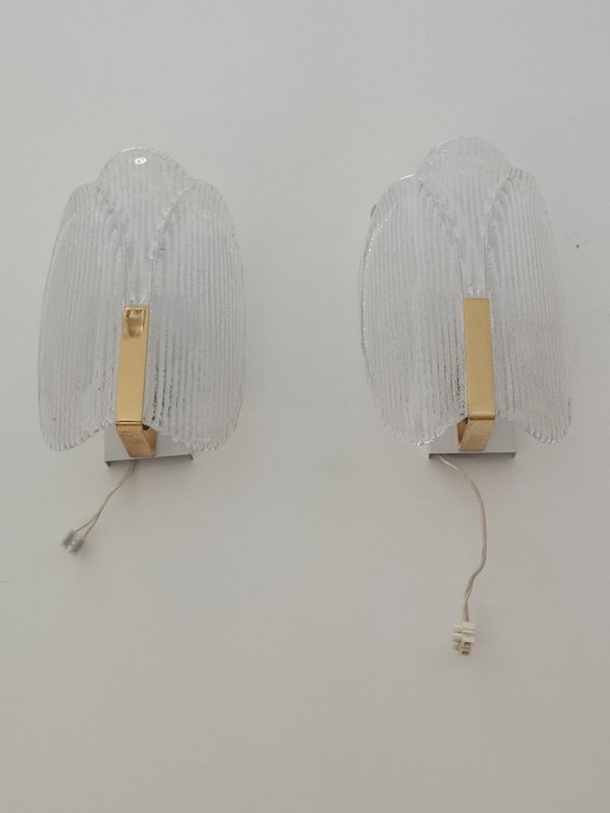 Pair of wall lights by Carl Fagerlund for Orrefors, 1970s – Murano Glass (photo 2 of 13)