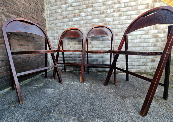 Image 1 of Sedie pieghevoli in legno n. B 751, Thonet Cosmos stampa coccodrillo