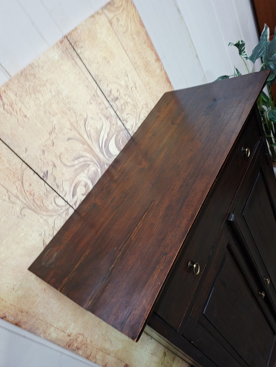 Image 1 of Colonial teak chest of drawers, girls' cupboard, dresser, dimensions: 90x44cm and 140cm high.