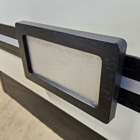 Image 1 of Set Vintage (jaren 80) Nachtkastjes zwart / wit retro Manta / 2 vintage nightstands (80s)