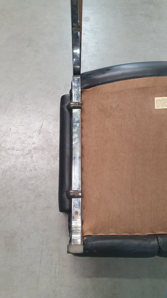 Image 1 of 3x Girsberger leather Eurochairs, Hans Eichenberger modular vintage 70s lounge