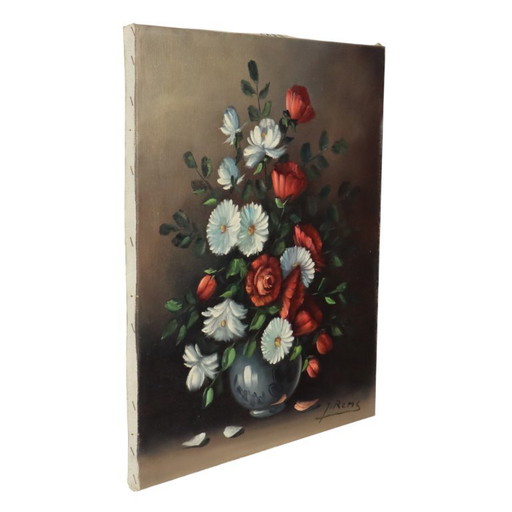 Nature morte de fleurs, tableau 60x50cm