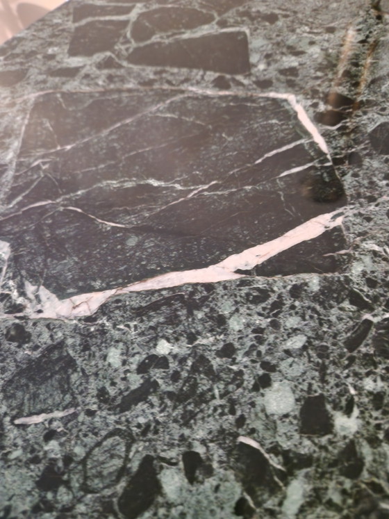 Image 1 of Italian Verde Alpi marble dining table