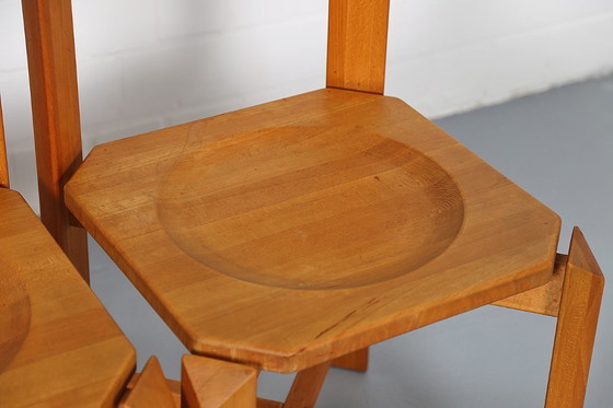 Image 1 of 4 sedie da pranzo vintage Wasa in legno di faggio e pelle