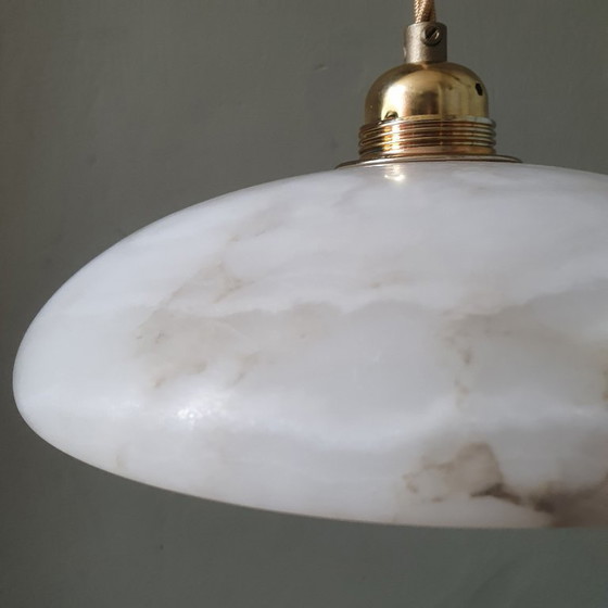 Lampada a sospensione vintage in alabastro - Art Déco - Metà secolo – Lampade a sospensione, Stone, Metal (photo 16 of 23)