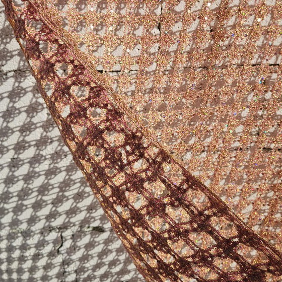 Image 1 of Vintage Rose-Gold Sequin Curtain – Mid-Century Modern, 60s Fabric