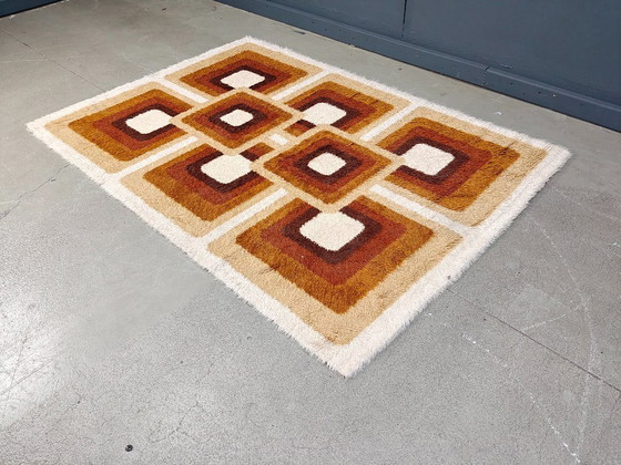 Image 1 of Vintage modernist rug, Belgium, 1970s 
