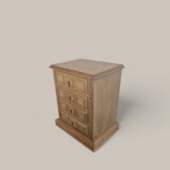 Image 1 of Bijzettafel van eiken- en grenenhout - Midden 20e eeuw