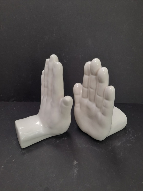 Fermalibri in ceramica a forma di mani, Oggetti decorativi, Bianco (foto 2 di 5)