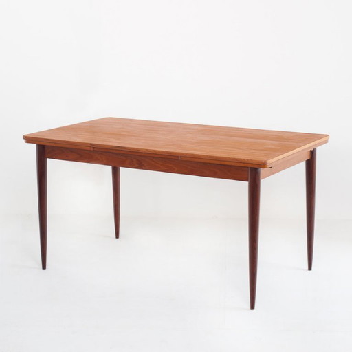 Scandinavian Style Teak Dining Table With Extensions, France, 1960s – eettafels, Wood