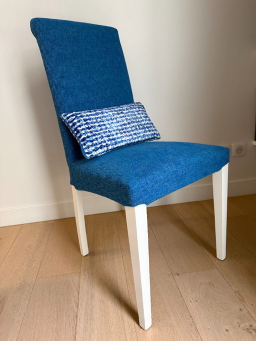 Set of 4 Calligaris chairs with Designers Guild covers – excellent condition