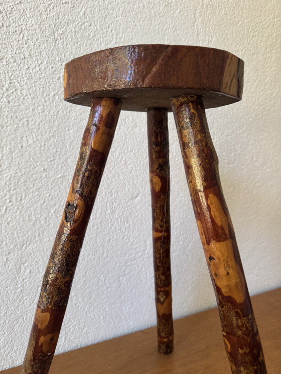 Image 1 of 60's Brutalist wood stools