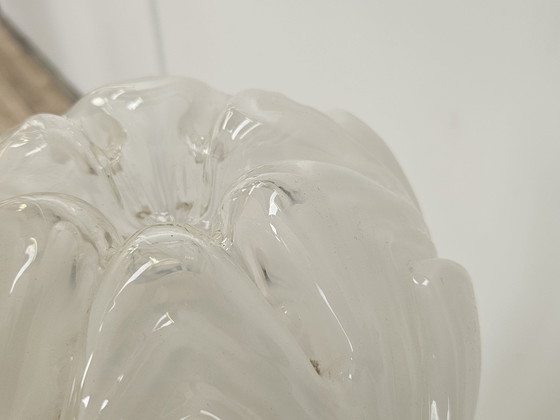 Image 1 of Lámpara de pie de cristal de Murano de mediados de siglo en madera y metal con tres puntos de luz, década de 1970