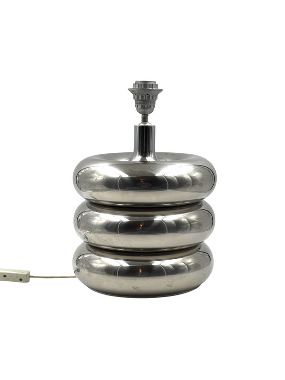 Image 1 of Verchromter Hollywood-Regency-Tischlampenfuß, Luci Milano Italien, 1970er Jahre