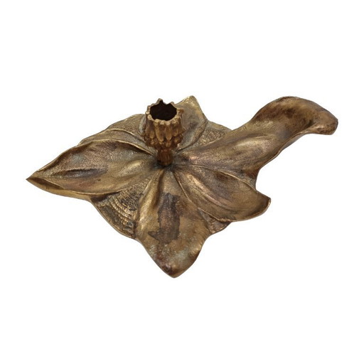 Art Nouveau style candlestick leaf shape