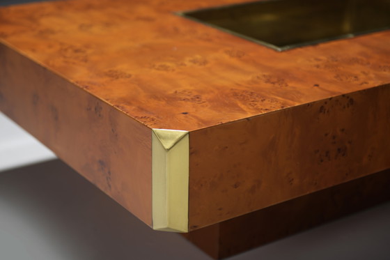 Image 1 of Table basse vintage Alveo en bois de ronce Attribué à Willy Rizzo par Mario Sabot, Italie